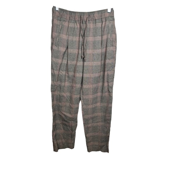 Old Navy Pants - Old Navy Billie Straight Pants Women's Small Brown Plaid High Rise Trousers Fall